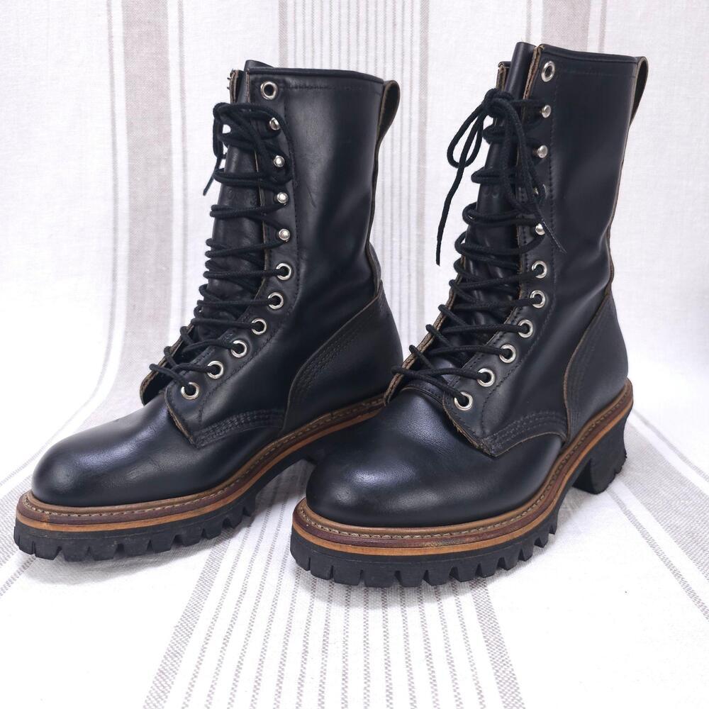 Red Wing Shoes Logger Max 218 Work Boots Womens 6 Mens 4.5 Black Leather USA